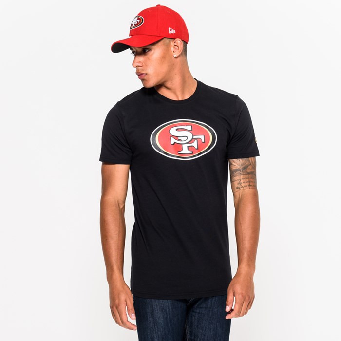 San Francisco 49ers Team Logo Miesten T-paita Mustat - New Era Vaatteet Outlet FI-962574
